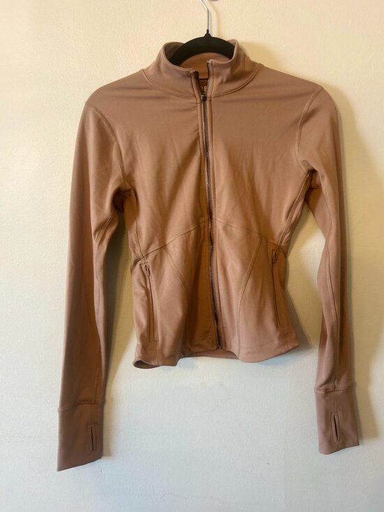 YPB Jackets & Blazers - Tan Fitted Zip-Up Jacket